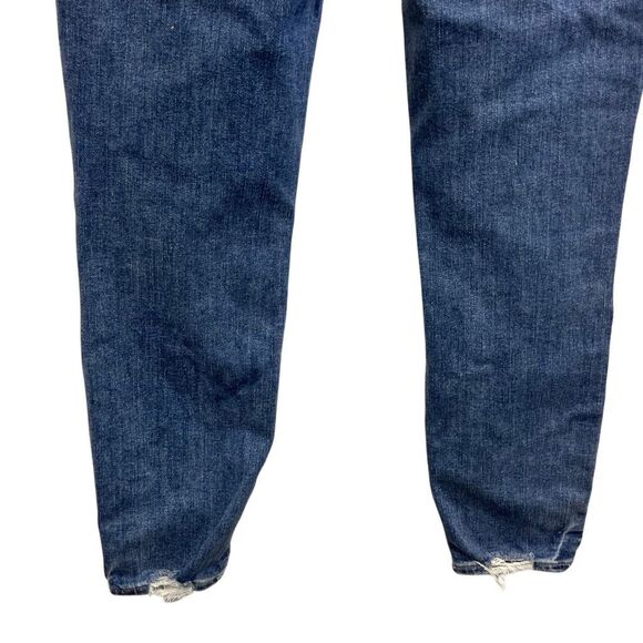 Paige “hoxton crop” torn back hem Midrise medium wash distressed jeans Sz 29 #71 - Picture 8 of 15